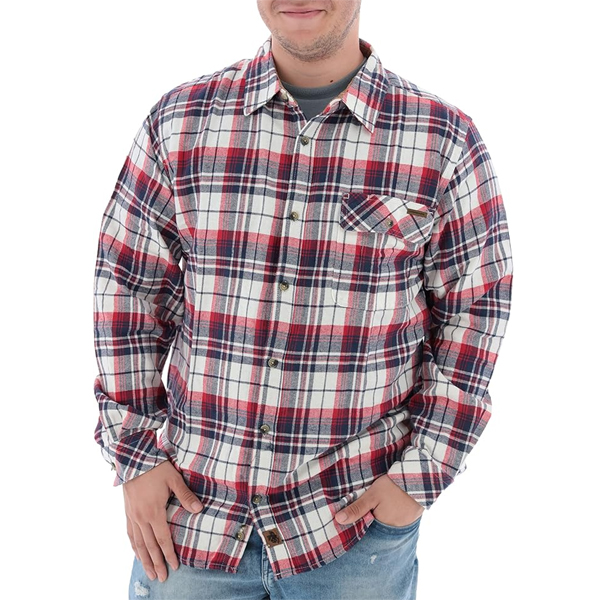 Legendary Whitetails Men's Buck Camp Flannel, Long Sleeve Plaid Button Down Casual Shirt, Corduroy Cuffs